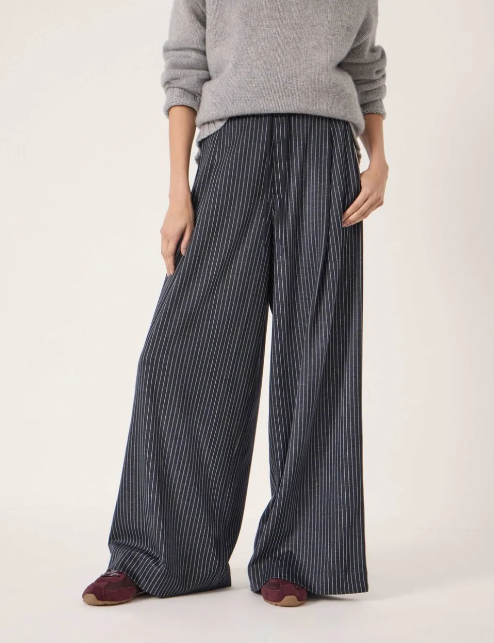 Striped Wide Leg Trousers