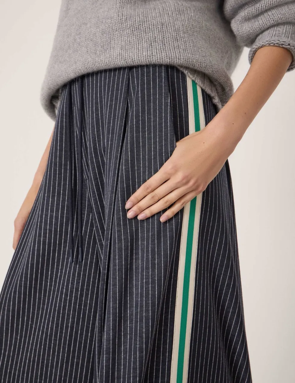Striped Wide Leg Trousers