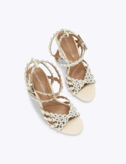 Studded Sparkle Stiletto Heel Sandals