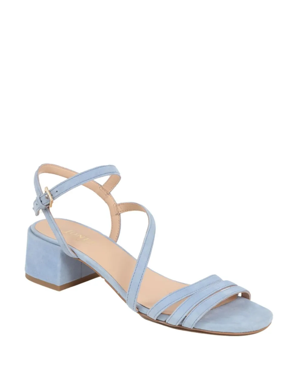 Suede Ankle Strap Block Heel Sandals