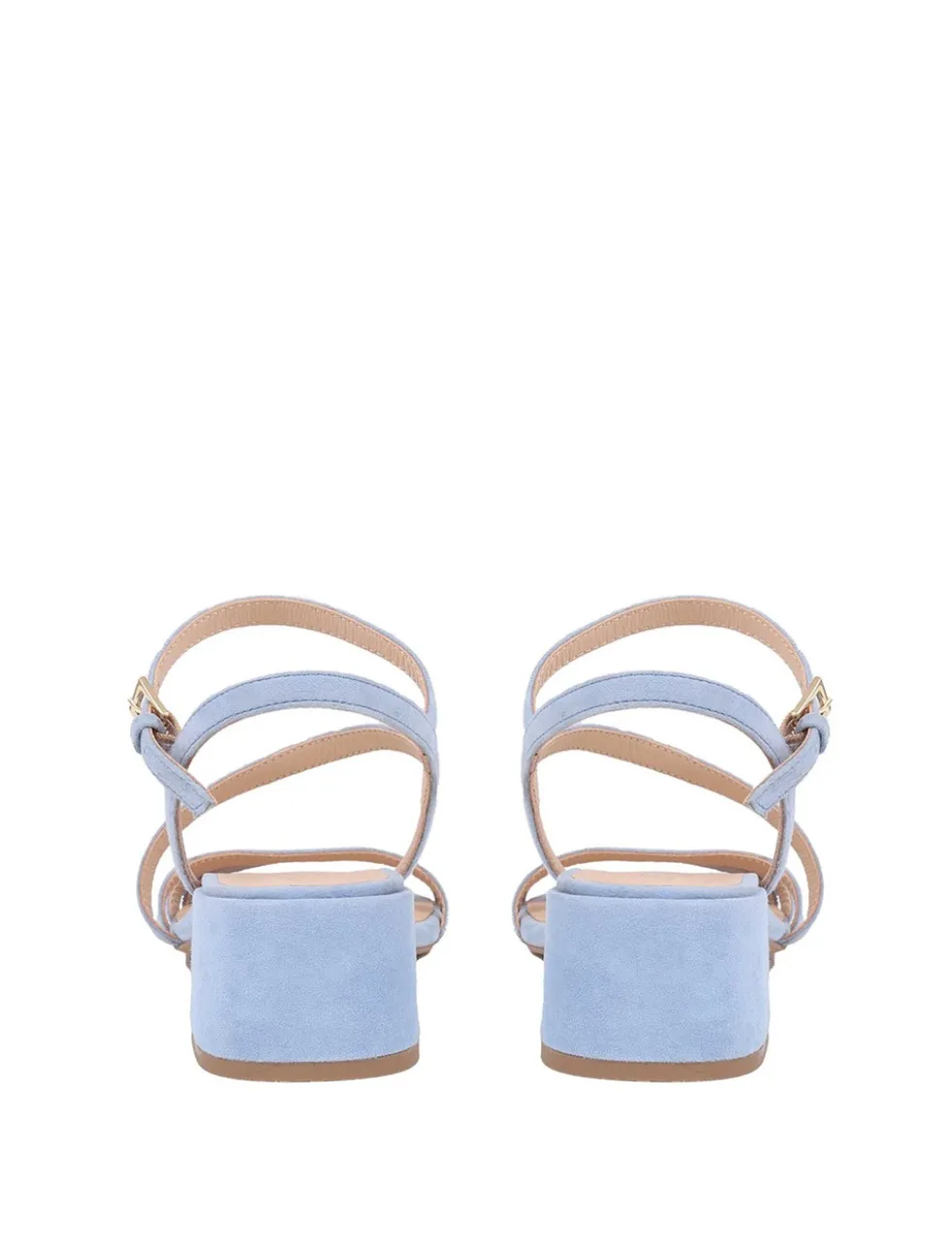 Suede Ankle Strap Block Heel Sandals