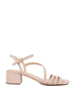Suede Ankle Strap Block Heel Sandals