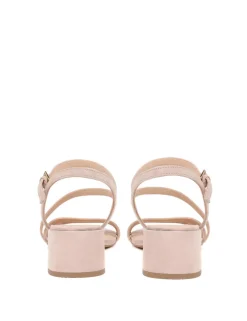 Suede Ankle Strap Block Heel Sandals