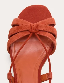 Suede Ankle Tie Wedge Flatform Sandals