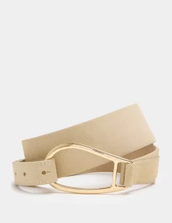 Suede Asymmetric Buckle Waist Belt