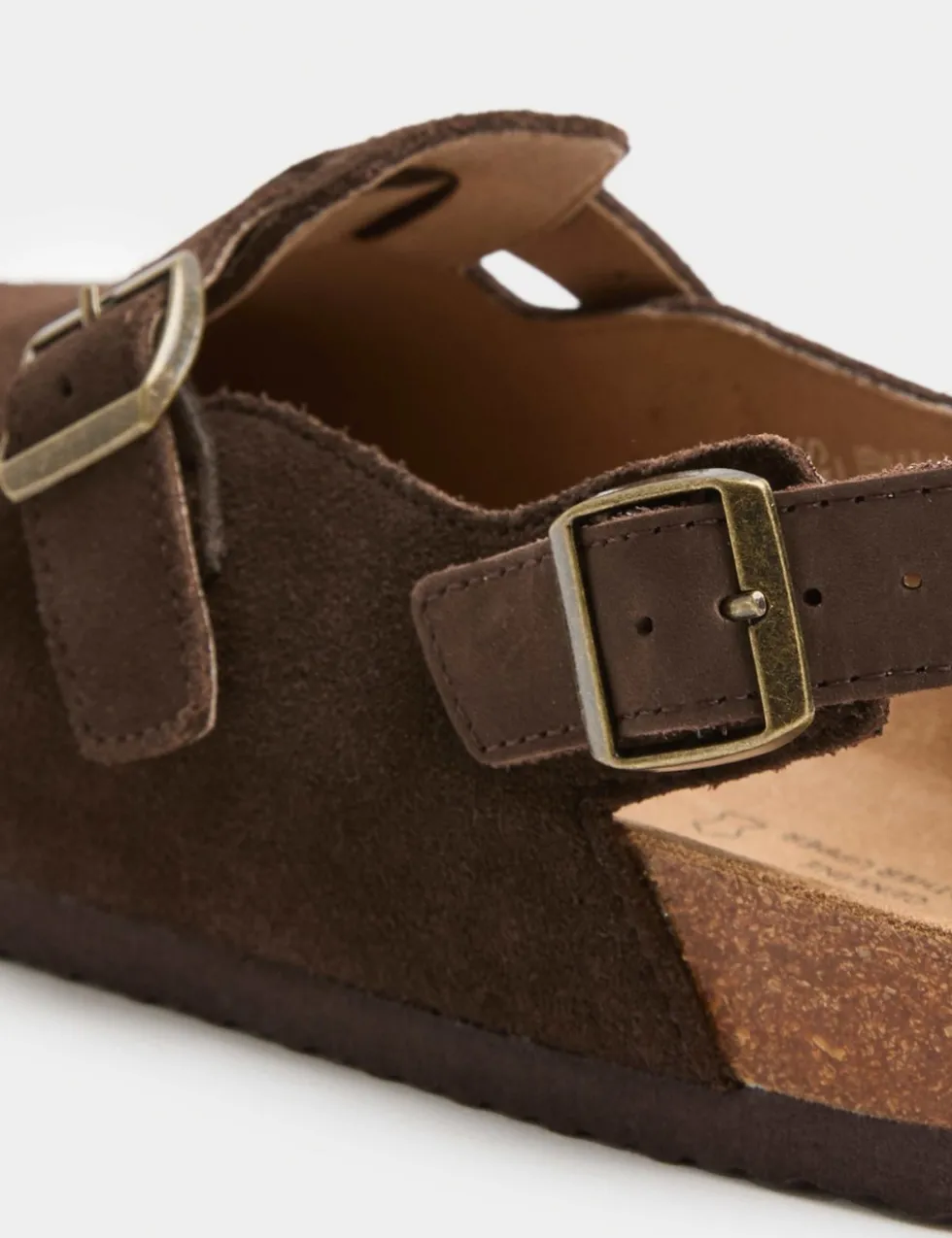 Suede Backstrap Mules