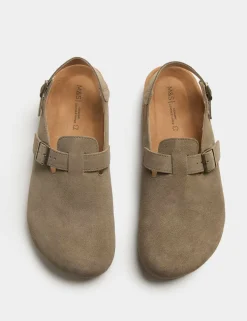 Suede Backstrap Mules