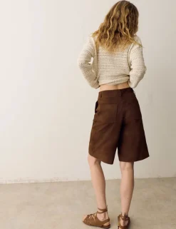 Suede Bermuda Shorts