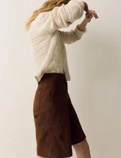 Suede Bermuda Shorts