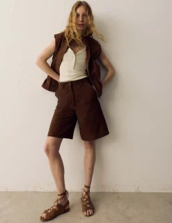 Suede Bermuda Shorts