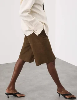 Suede Bermuda Shorts