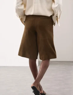 Suede Bermuda Shorts