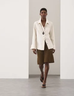 Suede Bermuda Shorts