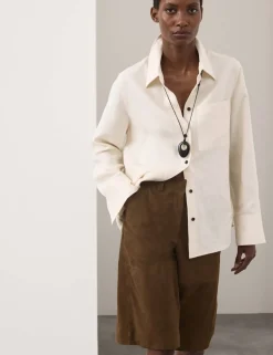 Suede Bermuda Shorts