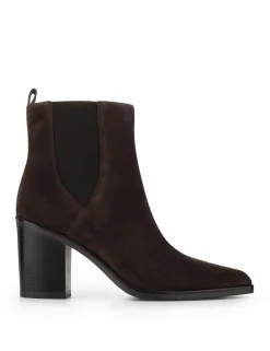 Suede Block Heel Ankle Boots