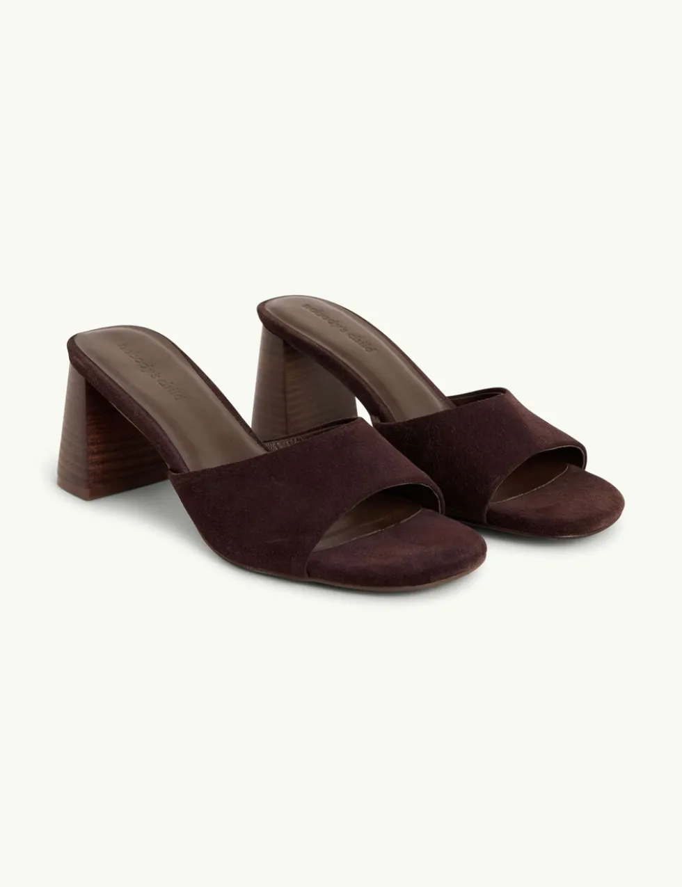 Suede Block Heel Mules
