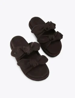 Suede Bow Detail Sandals