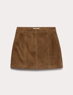 Suede Braided Detail Mini A-Line Skirt