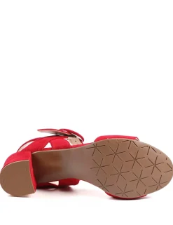 Suede Buckle Ankle Strap Block Heel Sandals