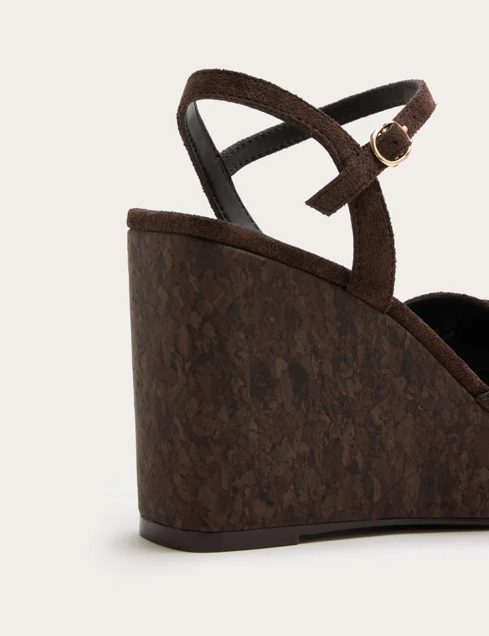 Suede Buckle Ankle Strap Wedge Sandals