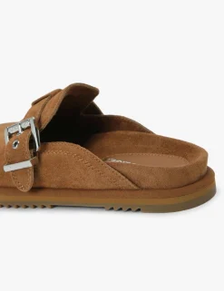 Suede Buckle Clogs