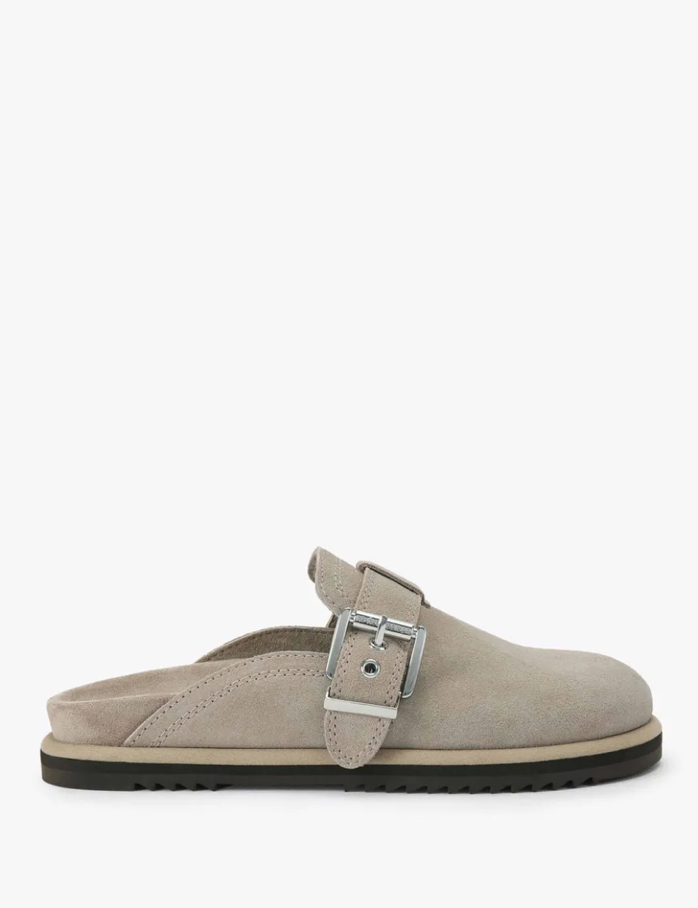 Suede Buckle Clogs