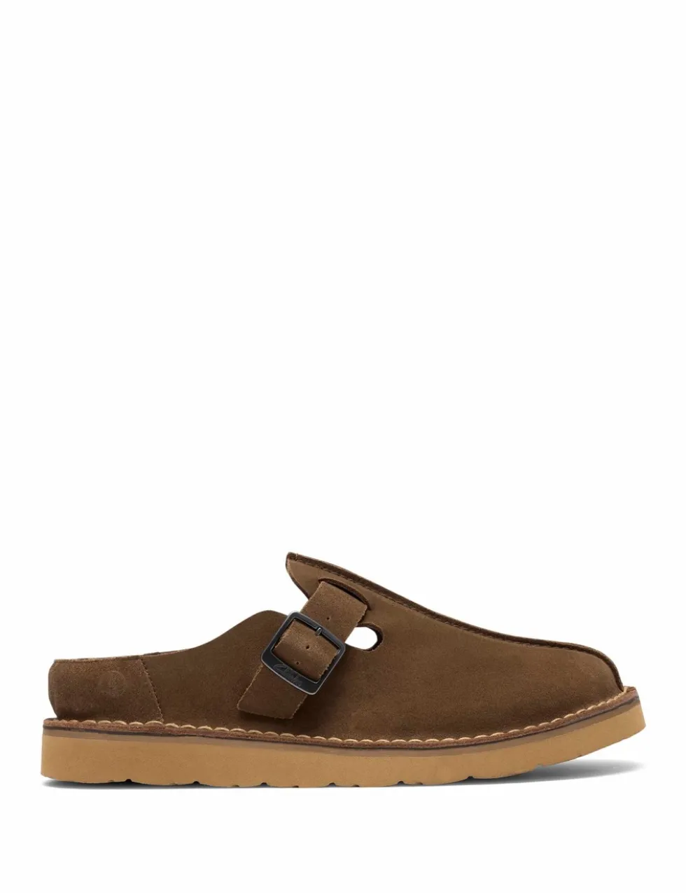 Suede Buckle Mules