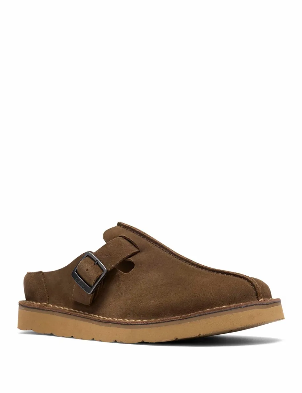 Suede Buckle Mules