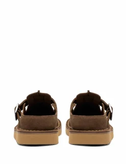 Suede Buckle Mules