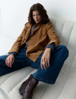 Suede Collared Biker Jacket