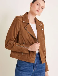 Suede Collared Biker Jacket