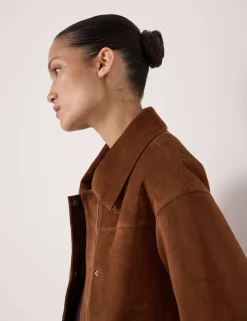 Suede Collared Bomber Jacket