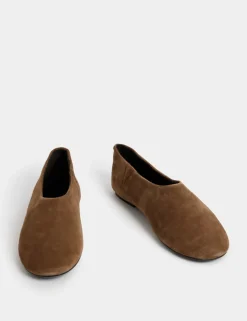 Suede Flat Ballet Pumps
