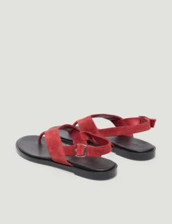 Suede Flat Sandals