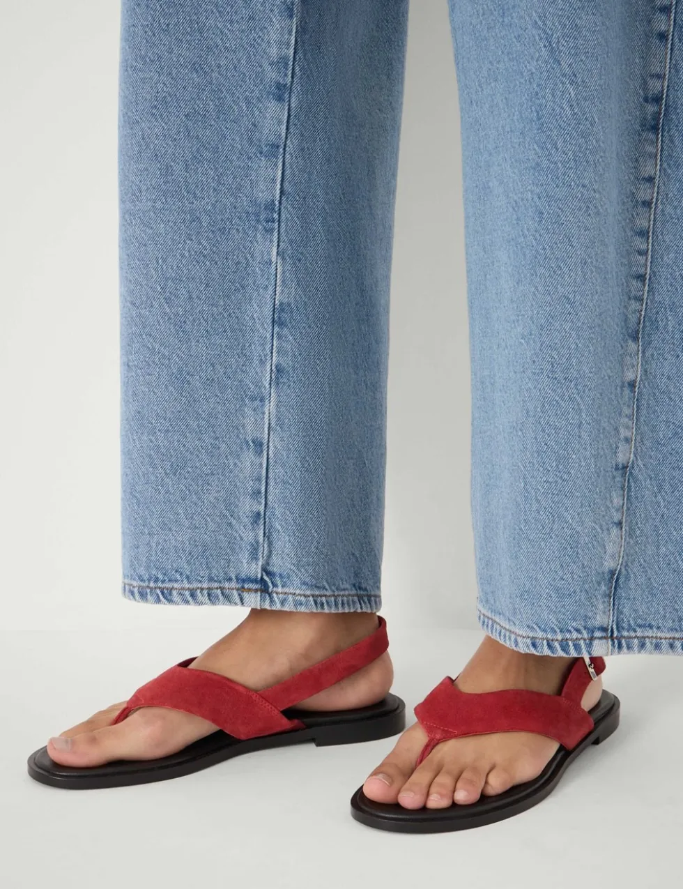 Suede Flat Sandals