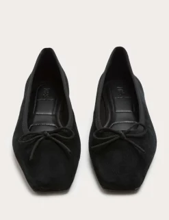 Suede Flat Square Toe Ballet Pumps