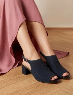 Suede Kitten Heel Pointed Court Shoes