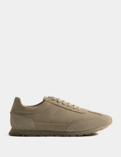 Suede Lace Up Runner Trainers