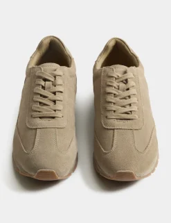 Suede Lace Up Runner Trainers