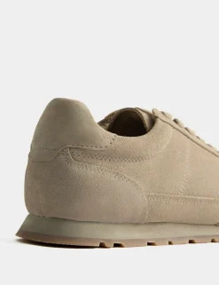 Suede Lace Up Runner Trainers