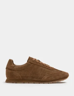 Suede Lace Up Runner Trainers
