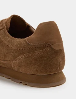 Suede Lace Up Runner Trainers
