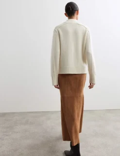Suede Midaxi A-Line Skirt