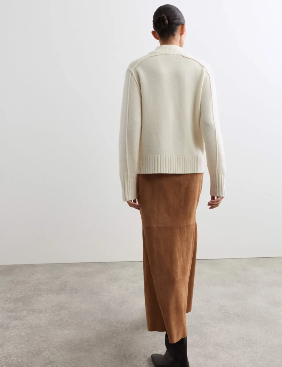 Suede Midaxi A-Line Skirt