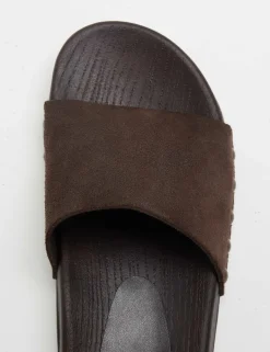 Suede Platform Open Toe Clogs