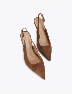 Suede Slingback Court Shoes