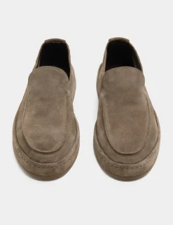 Suede Slip On Loafers