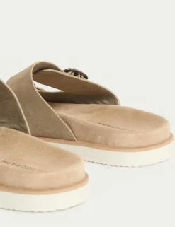 Suede Slip-On Sandals