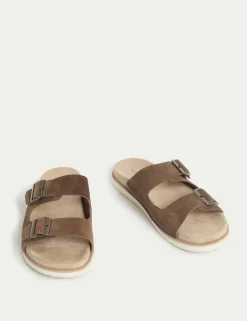 Suede Slip-On Sandals