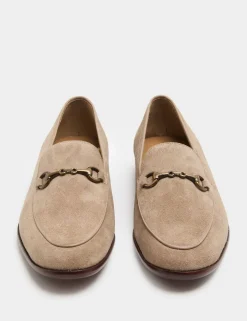 Suede Snaffle Slip On Loafers